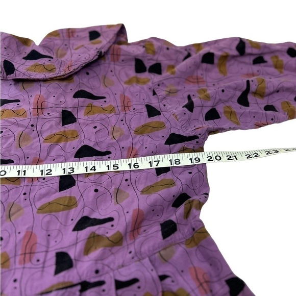 Vintage We Be Bop Purple Midi Dress Retro Atomic Print Button front
Pockets - Picture 11 of 11